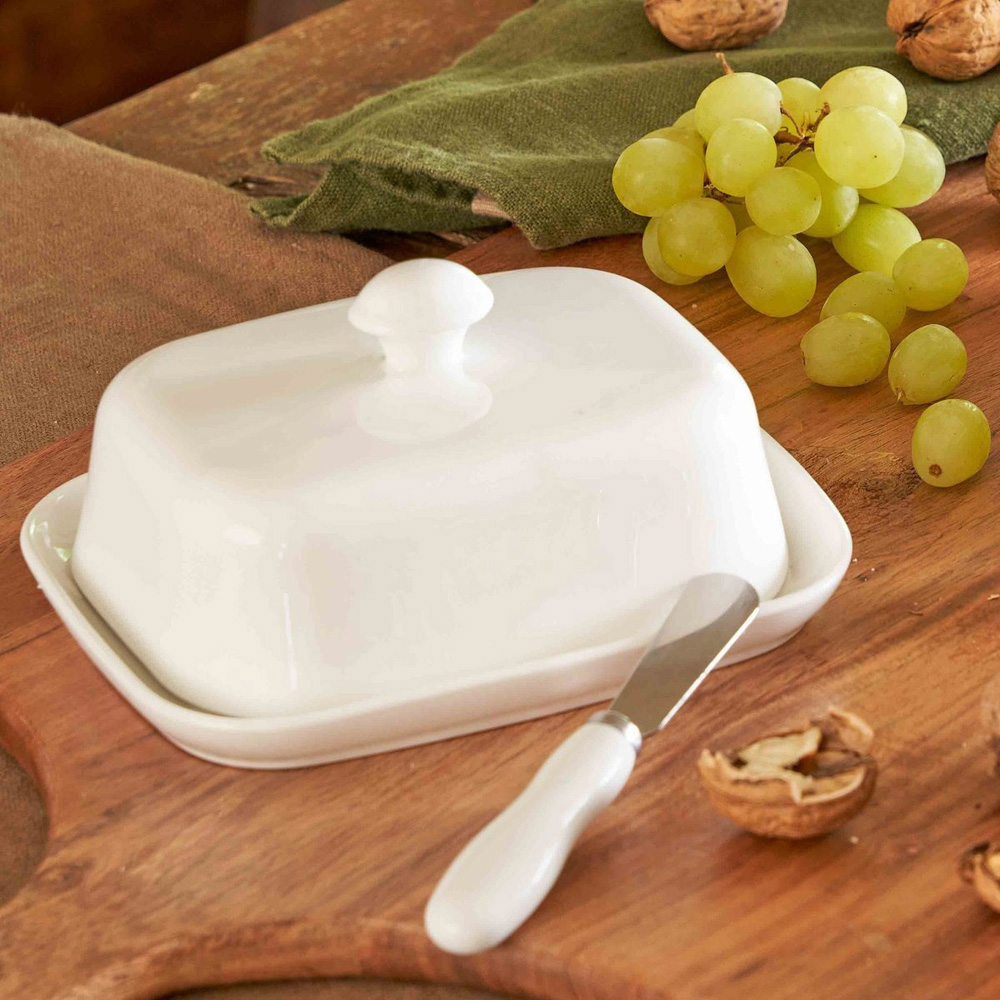 Масленка La Porcellana Bianca TERRINE, фарфор, 12 х 9,5 см