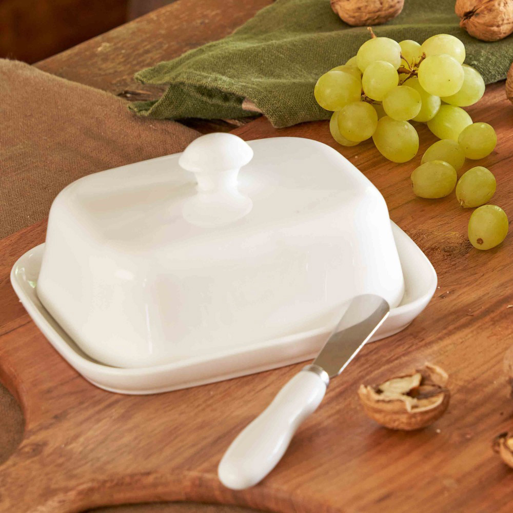 Маслянка La Porcellana Bianca TERRINE, порцеляна, діам. 18 х 14 см