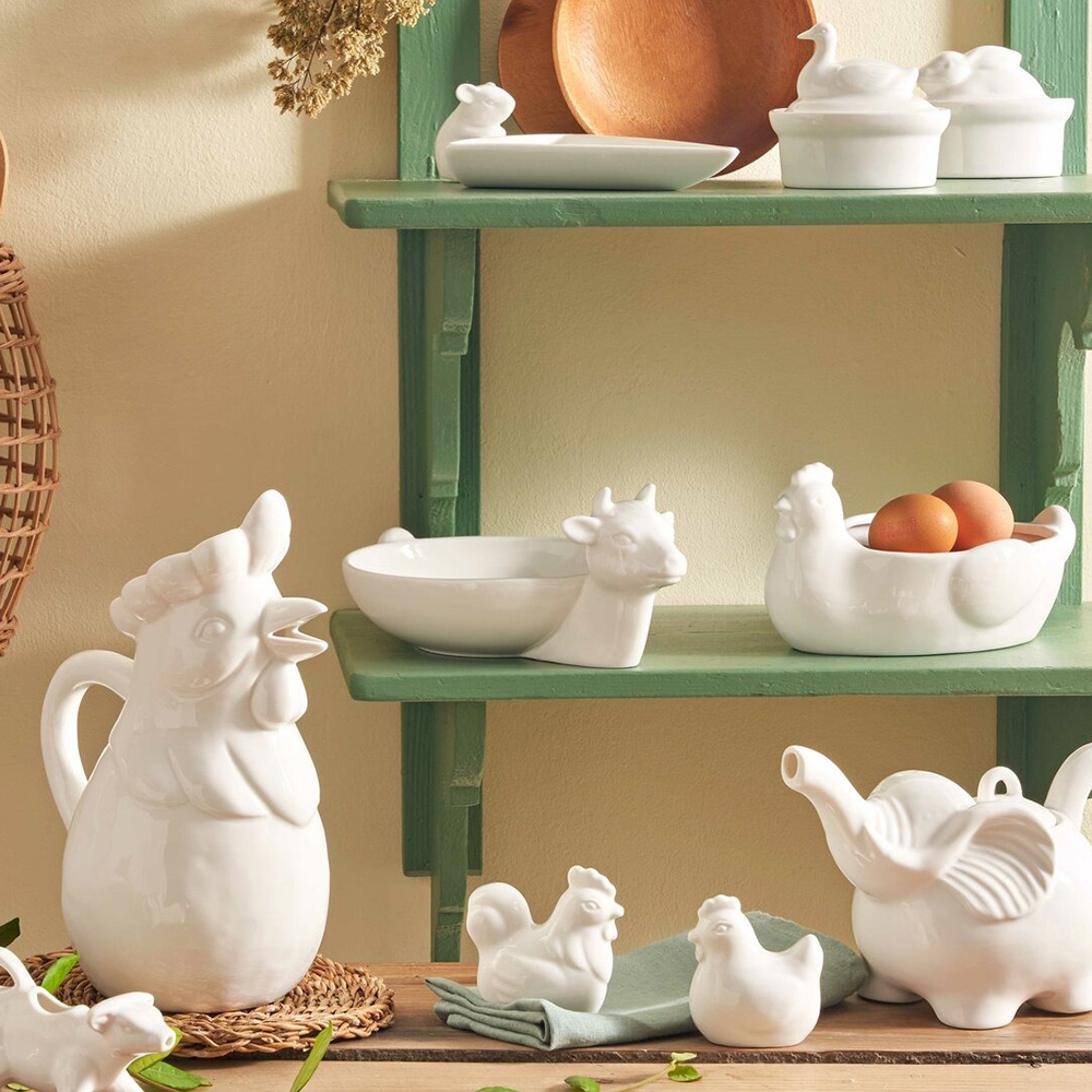 Тарілка сервірувальна La Porcellana Bianca FATTORIA, "корова", порцеляна, діам. 16 см