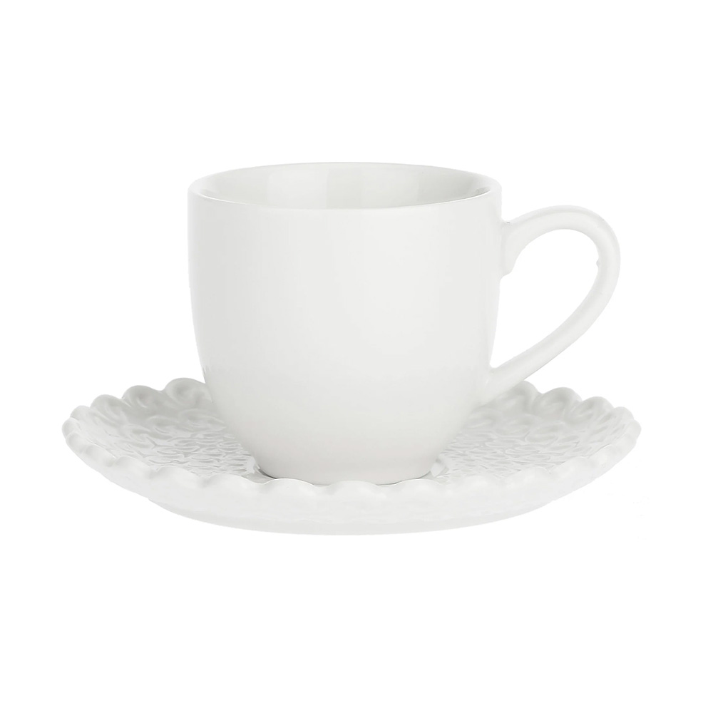 Чашка для кави з блюдцем La Porcellana Bianca MOMENTI, порцеляна, 85 мл