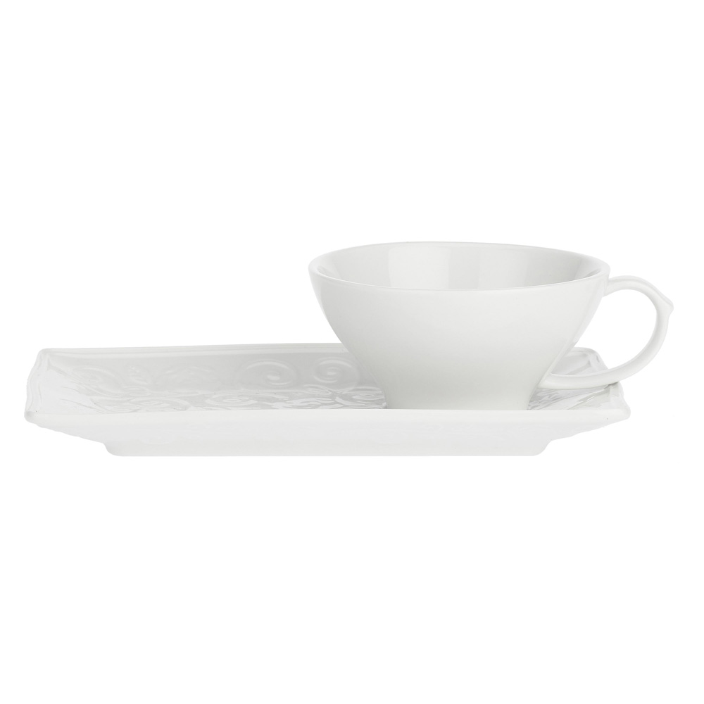 Чашка для чая с блюдцем La Porcellana Bianca FLORENTINA, фарфор, 180 мл