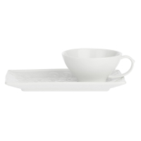 Чашка для чаю з блюдцем La Porcellana Bianca FLORENTINA, порцеляна, 180 мл