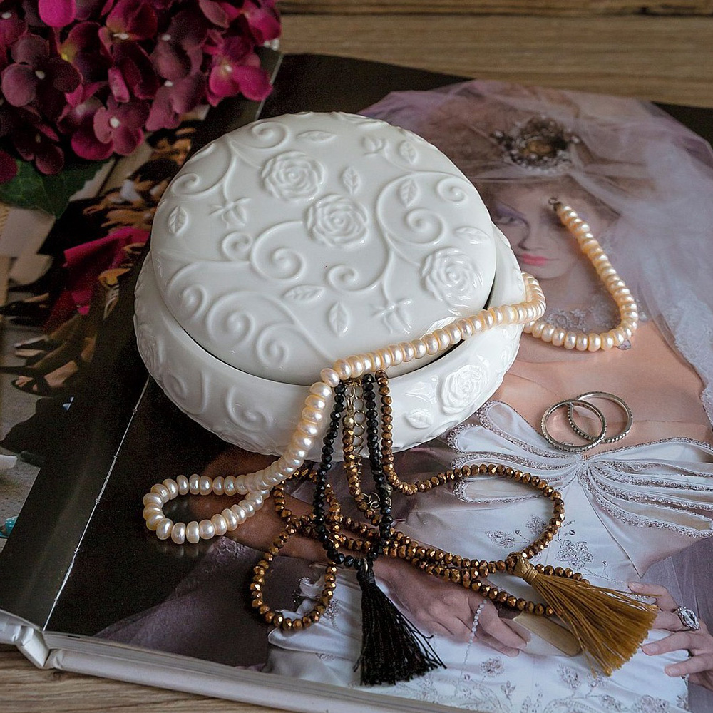 Емкость с крышкой La Porcellana Bianca FLORENTINA, фарфор, диам. 12,5 см