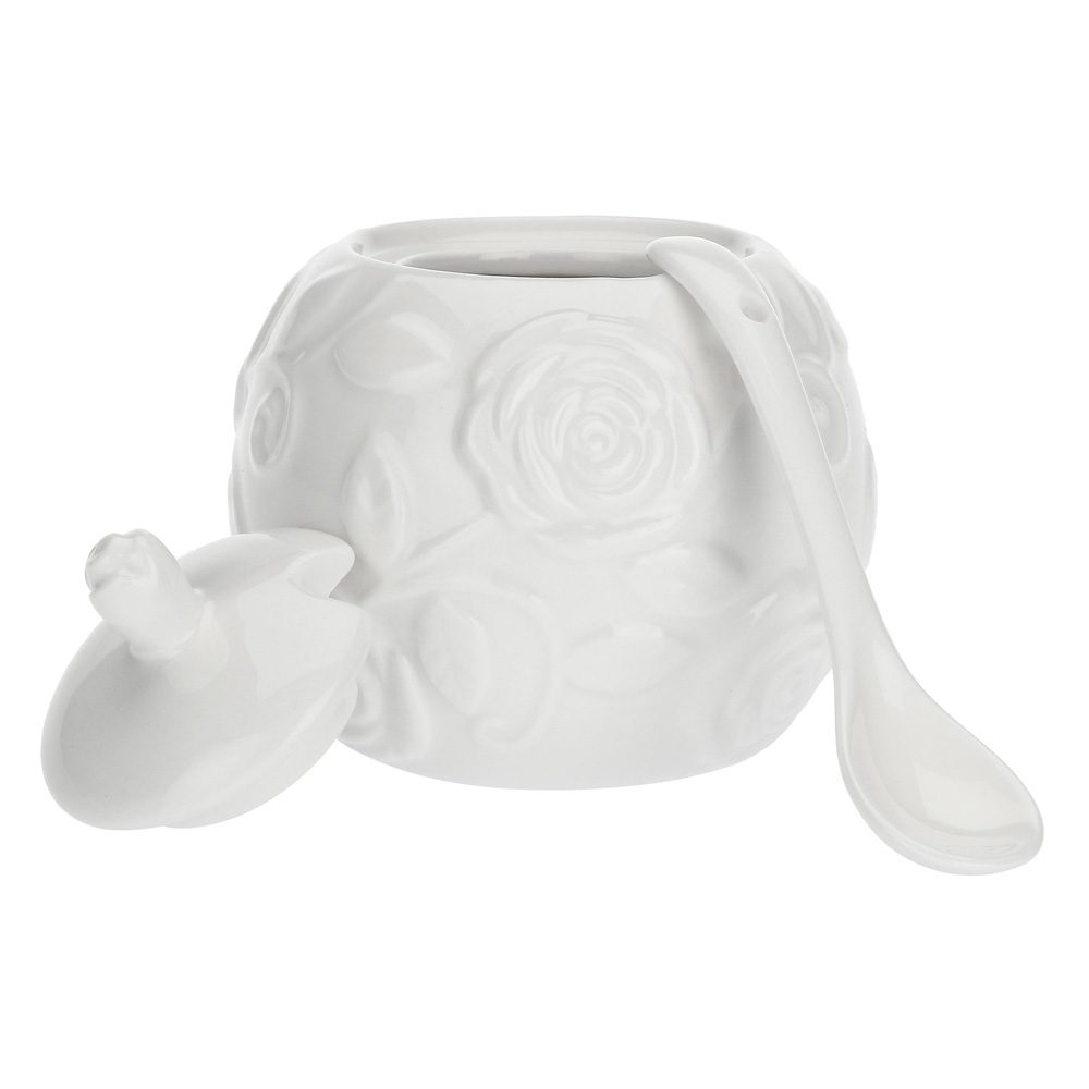 Цукорниця з ложкою La Porcellana Bianca FLORENTINA, порцеляна, 270 мл