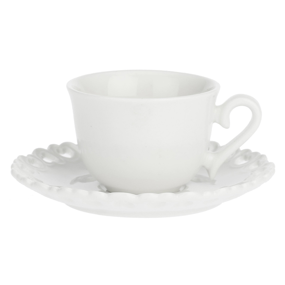 Чашка для кофе с блюдцем La Porcellana Bianca VALENTINO, фарфор, 80 мл