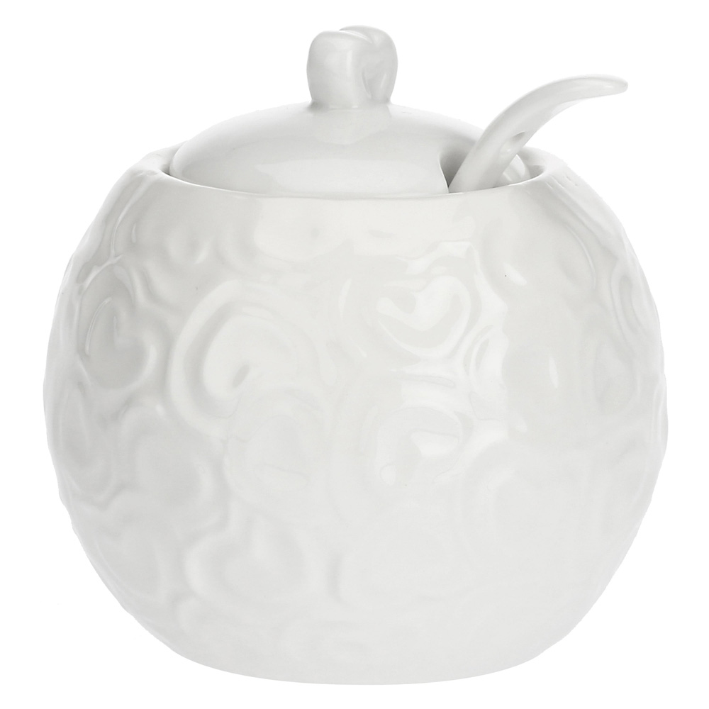 Сахарница с ложкой La Porcellana Bianca VALENTINO, фарфор, 270 мл
