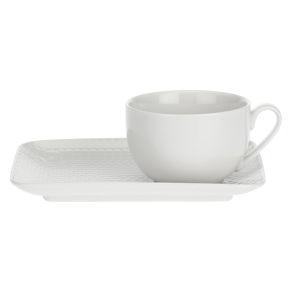 Чашка для чая с блюдцем La Porcellana Bianca APEREGINA, фарфор, 12 х 8 см, 300 мл