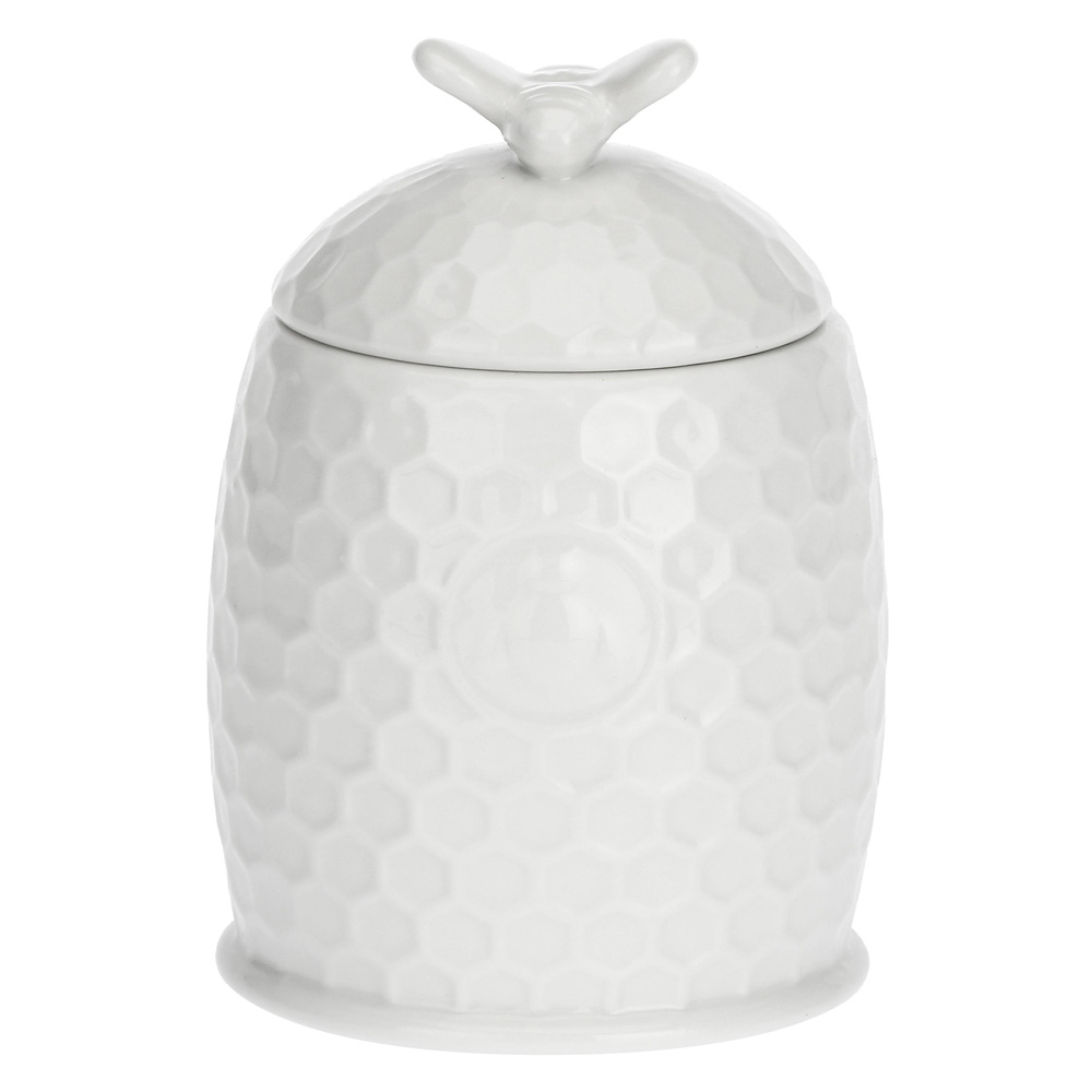 Емкость для меда с ложкой La Porcellana Bianca APEREGINA, фарфор, 12 х 8 см