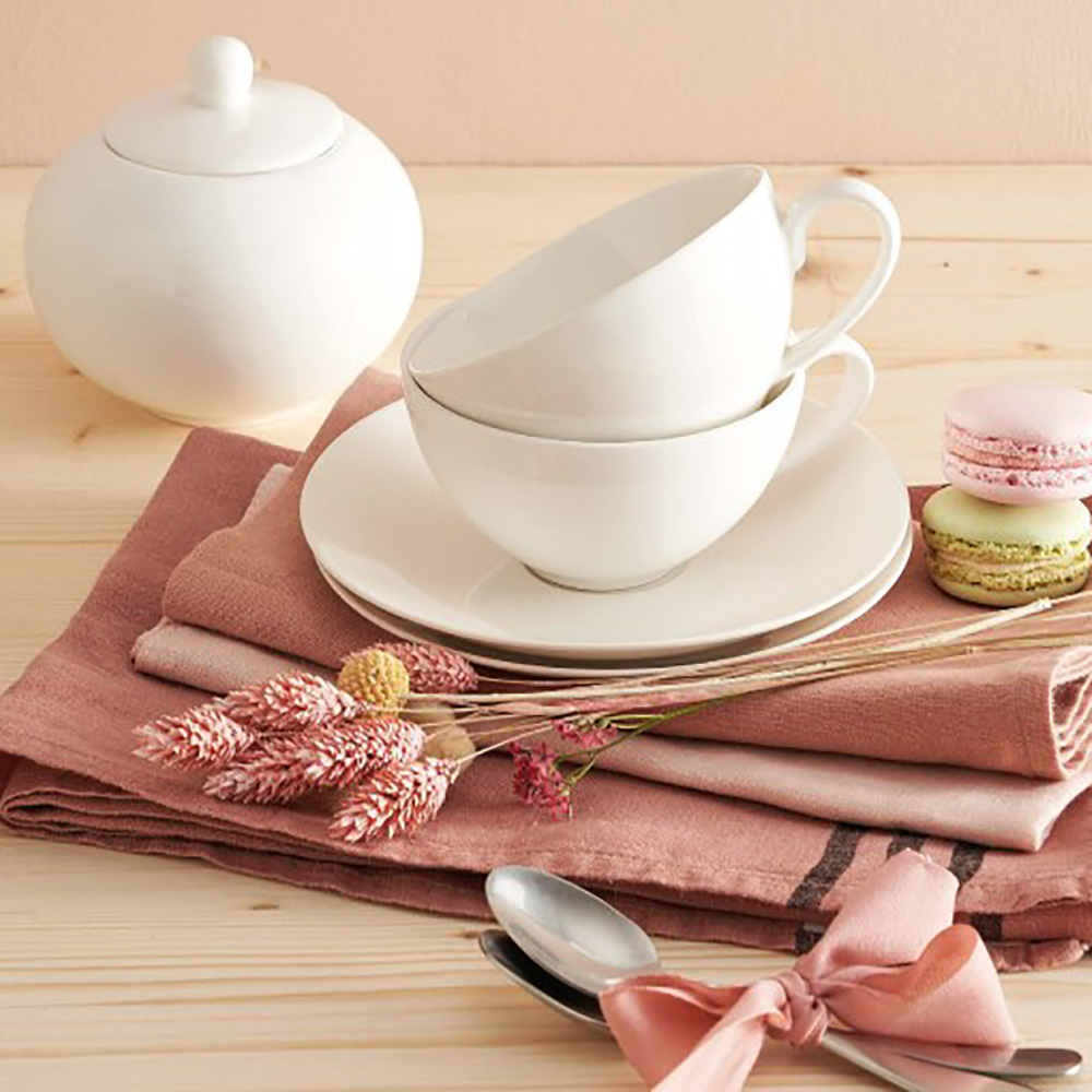 Чашка большая с блюдцем La Porcellana Bianca ESSENZIALE, фарфор, 350 мл