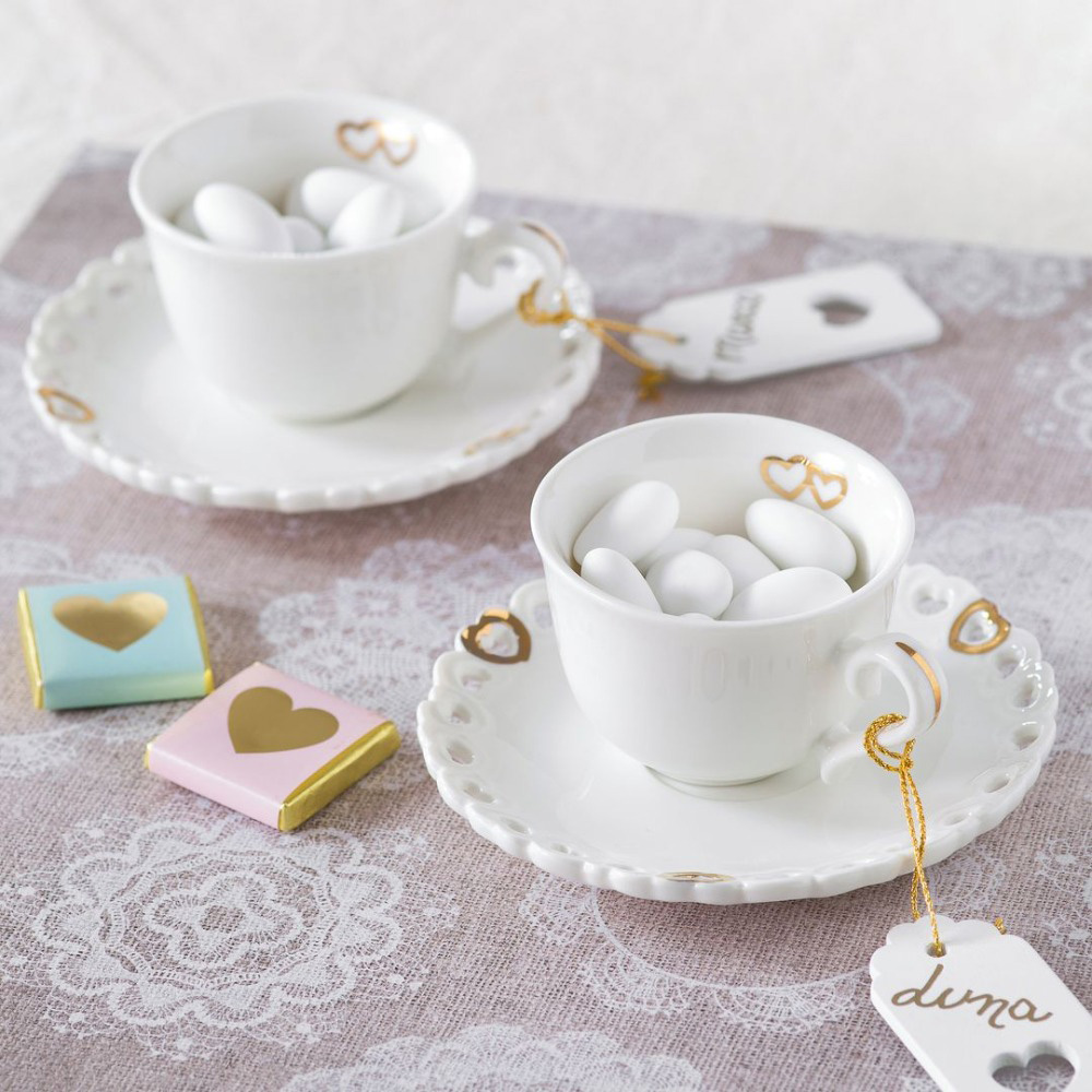 Набор чашек для кофе с блюдцем La Porcellana Bianca VALENTINO ORO, фарфор, 2 пр.