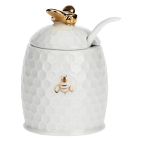 Сахарница с ложкой La Porcellana Bianca APEREGINA ORO, фарфор, 10 х 6,5 см