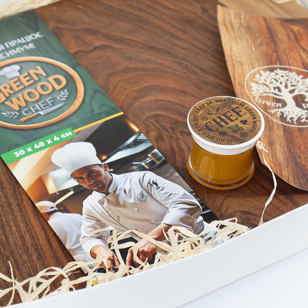 Дошка обробна Green Wood Chef, прямокутна, горіх, 30 х 40 х 4 см