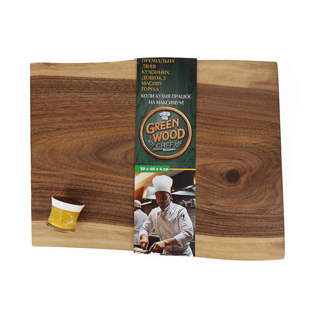 Доска разделочная Green Wood Chef, прямоугольная, орех, 30 х 45 х 4 см
