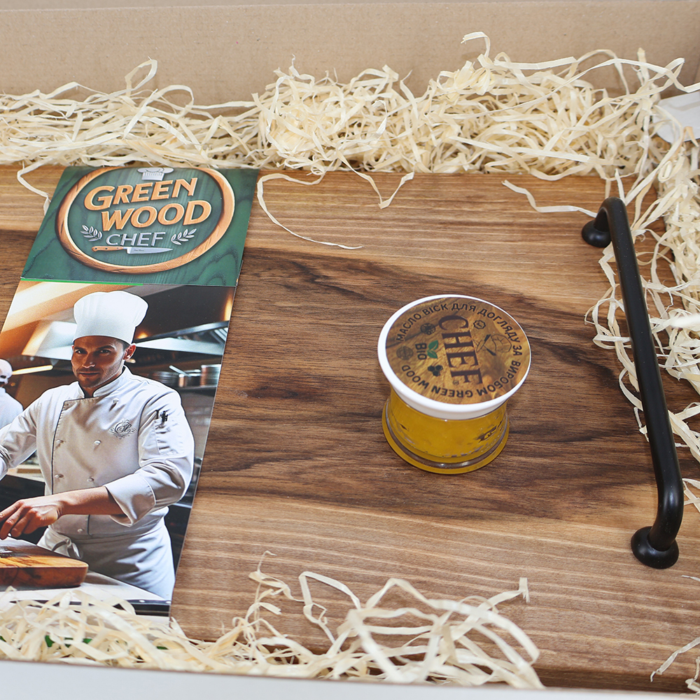 Доска разделочная с ручками Green Wood Chef, прямоугольная, орех, 25 х 50 х 2 см