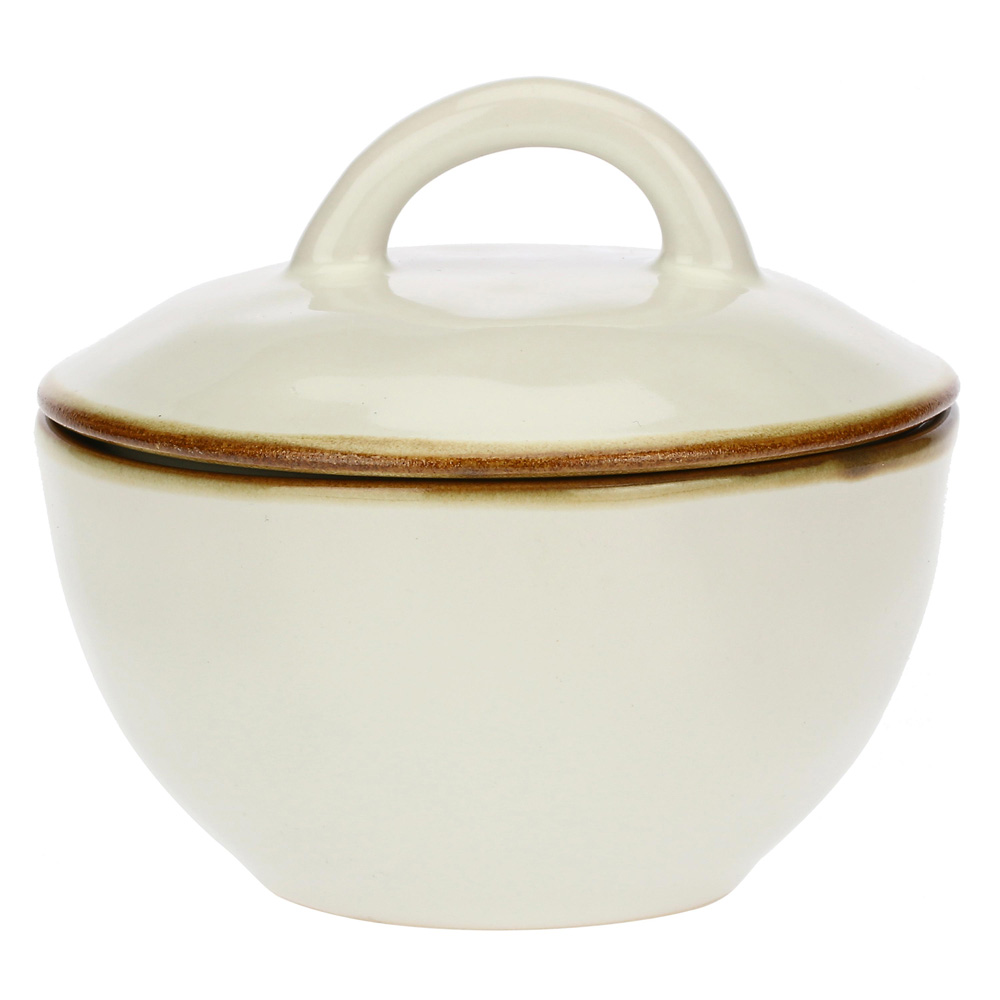 Сахарница Rose&Tulipani Milano CONCERTO AVORIO, керамогранит, кремовый, 250 мл