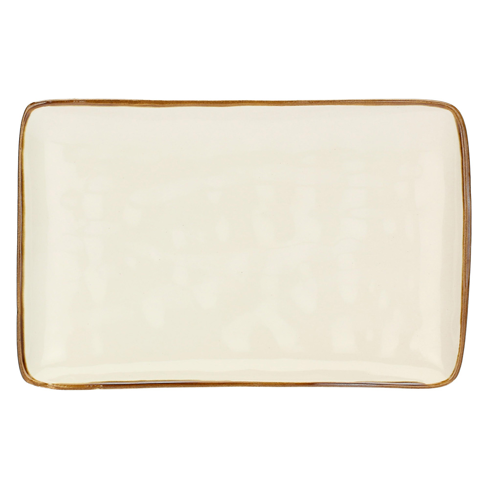 Блюдо сервірувальне прямокутне Rose&Tulipani Milano CONCERTO AVORIO, керамограніт, кремовий, 20 x 13 cм