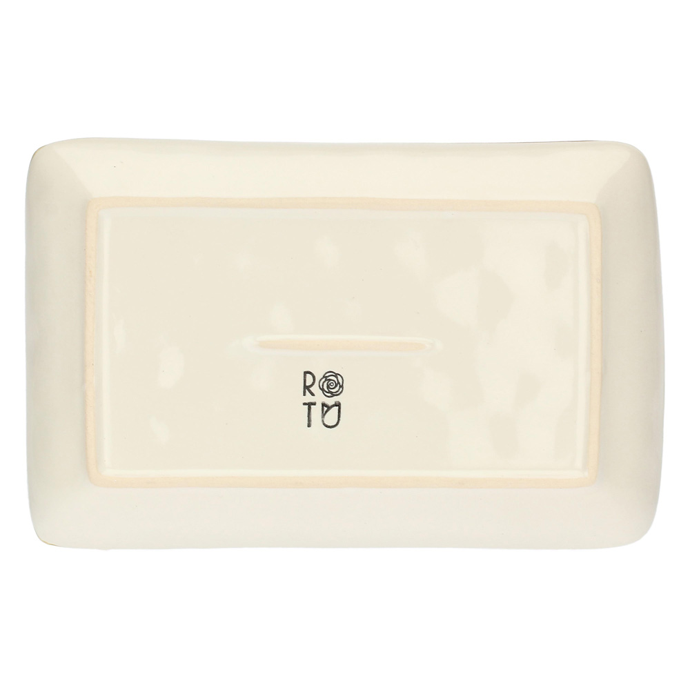 Блюдо сервірувальне прямокутне Rose&Tulipani Milano CONCERTO AVORIO, керамограніт, кремовий, 20 x 13 cм