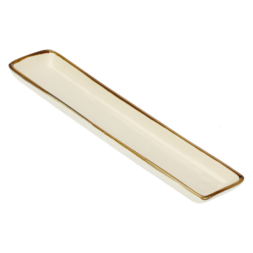 Блюдо сервірувальне прямокутне Rose&Tulipani Milano CONCERTO AVORIO, керамограніт, кремовий, 32 x 8 cм