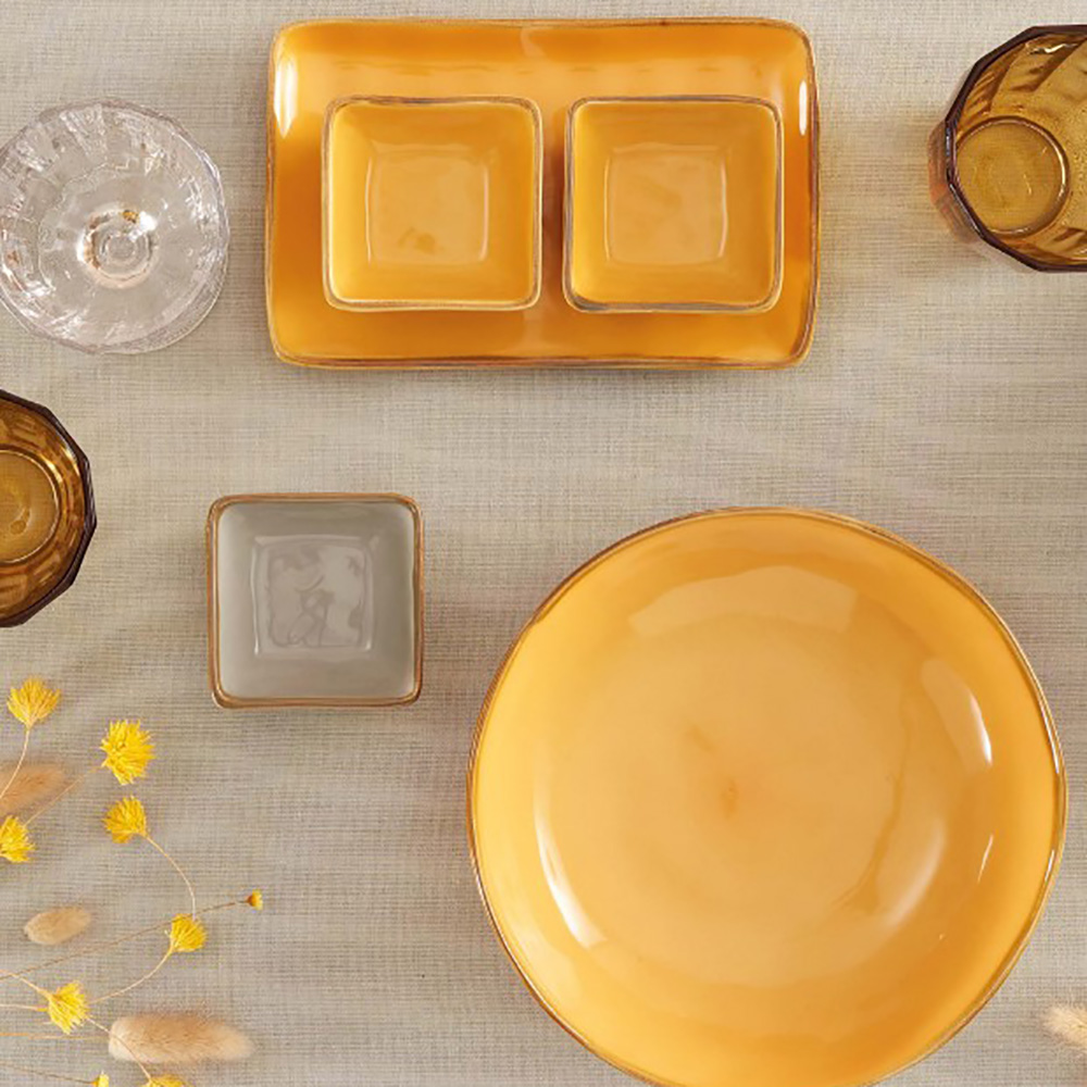 Мисочка Rose&Tulipani Milano CONCERTO OCRA, керамогранит, охра, 8 х 8 см