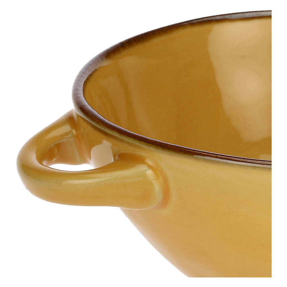 Миска для супа з ручками Rose&Tulipani Milano CONCERTO OCRA, керамограніт, охра, 600 мл