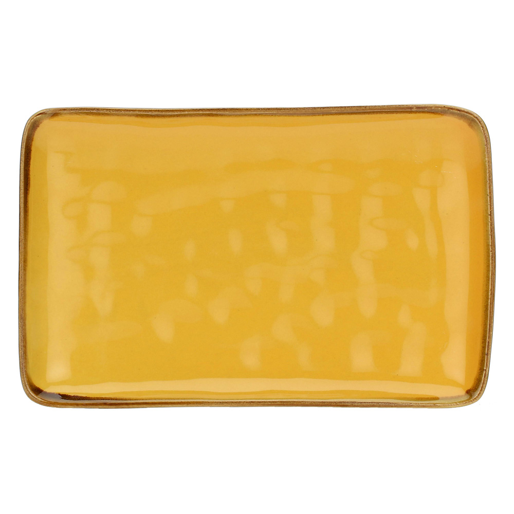 Блюдо сервірувальне прямокутне Rose&Tulipani Milano CONCERTO OCRA, керамограніт, охра, 20 х 13 см