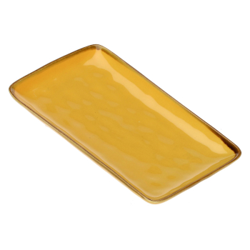 Блюдо сервировочное прямоугольное Rose&Tulipani Milano CONCERTO OCRA, керамогранит, охра, 20 х 13 см