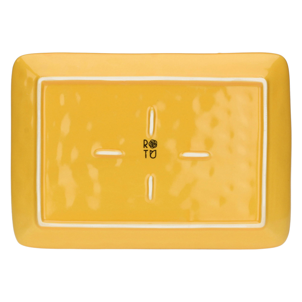 Блюдо сервірувальне прямокутне Rose&Tulipani Milano CONCERTO OCRA, керамограніт, охра, 27 х 19 см