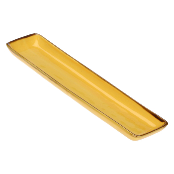 Блюдо сервировочное прямоугольное Rose&Tulipani Milano CONCERTO OCRA, керамогранит, охра, 32 х 8 см