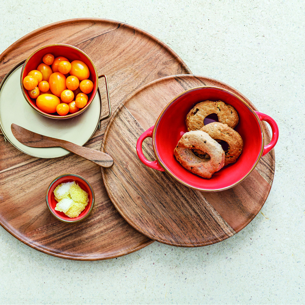 Миска для супа з ручками Rose&Tulipani Milano CONCERTO CORALLO, керамограніт, корал, 600 мл