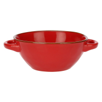 Миска для супа з ручками Rose&Tulipani Milano CONCERTO CORALLO, керамограніт, корал, 600 мл