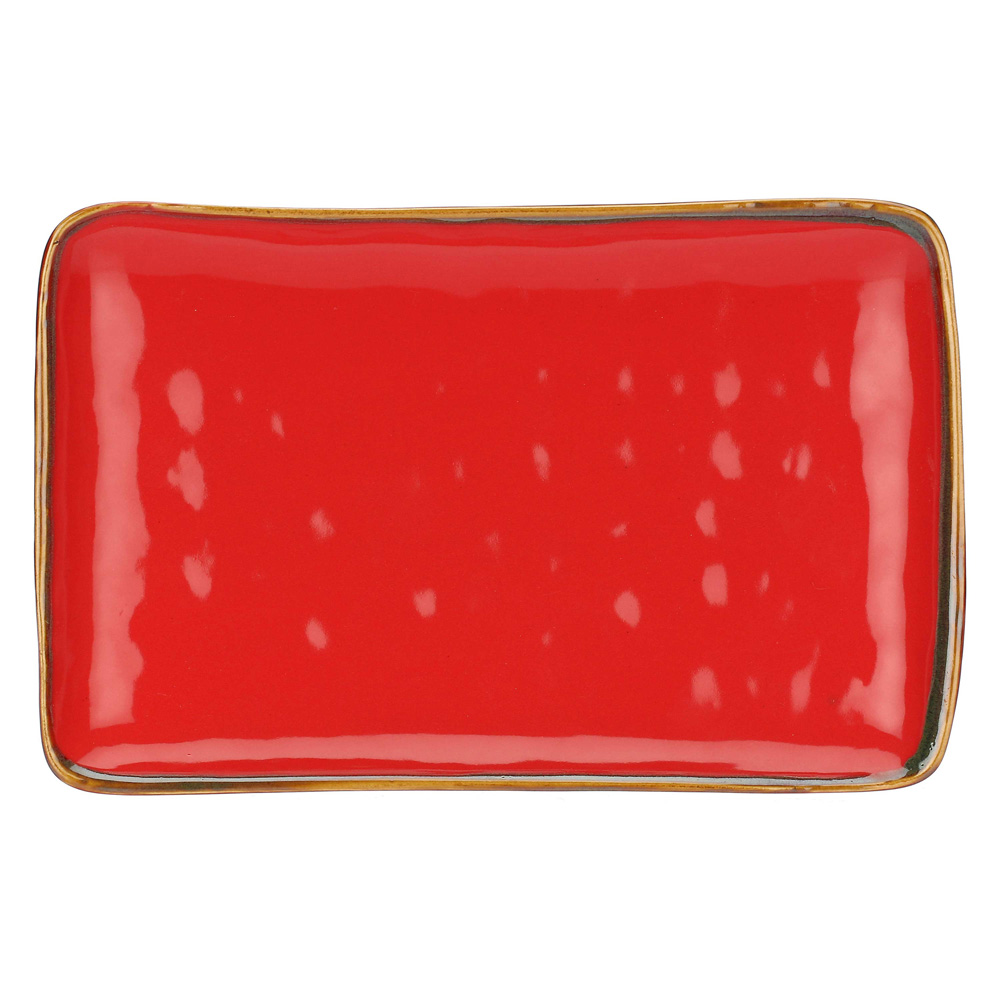 Блюдо сервірувальне прямокутне Rose&Tulipani Milano CONCERTO CORALLO, керамограніт, корал, 20 х 13 см