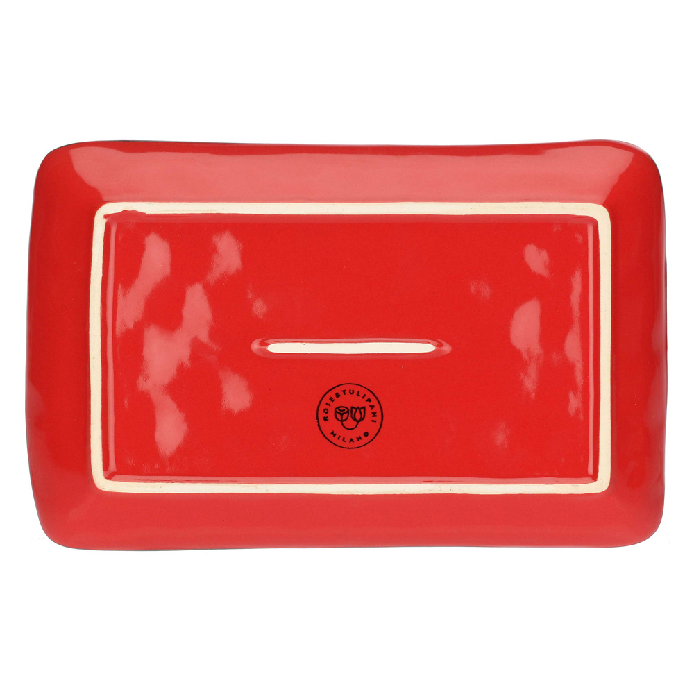 Блюдо сервірувальне прямокутне Rose&Tulipani Milano CONCERTO CORALLO, керамограніт, корал, 20 х 13 см