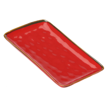 Блюдо сервировочное прямоугольное Rose&Tulipani Milano CONCERTO CORALLO, керамогранит, коралл, 20 х 13 см