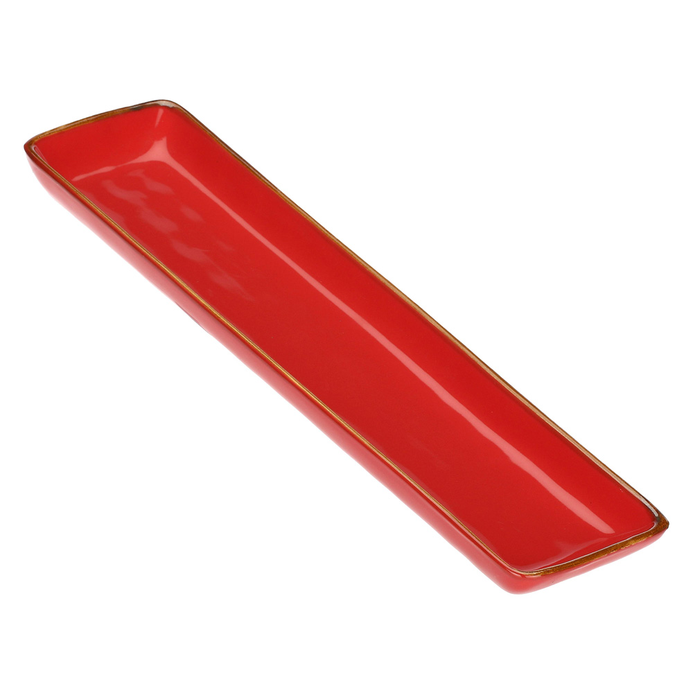 Блюдо сервірувальне прямокутне Rose&Tulipani Milano CONCERTO CORALLO, керамограніт, корал, 32 х 8 см