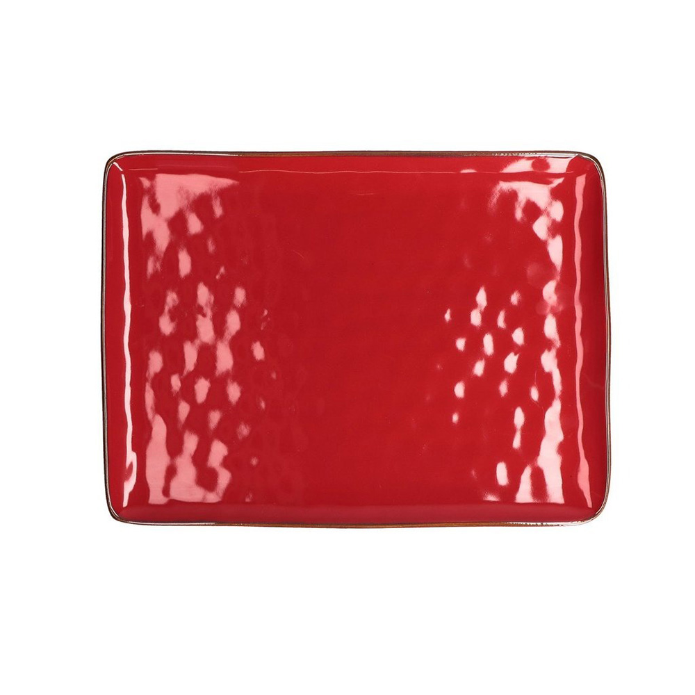 Блюдо сервірувальне прямокутне Rose&Tulipani Milano CONCERTO CORALLO, керамограніт, корал, 36 х 26,5 см