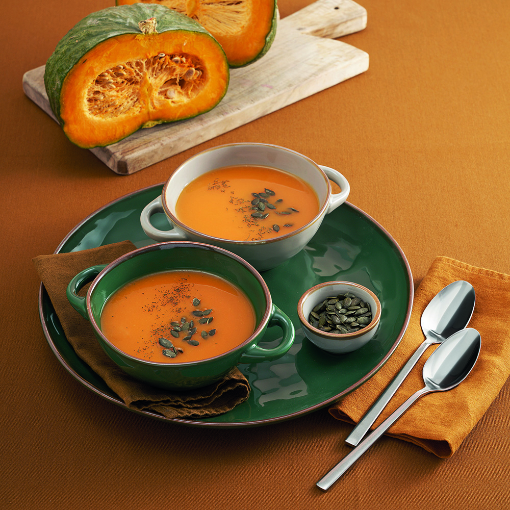 Миска для супа з ручками Rose&Tulipani Milano CONCERTO VERDE OLIVA, керамограніт, олива, 600 мл