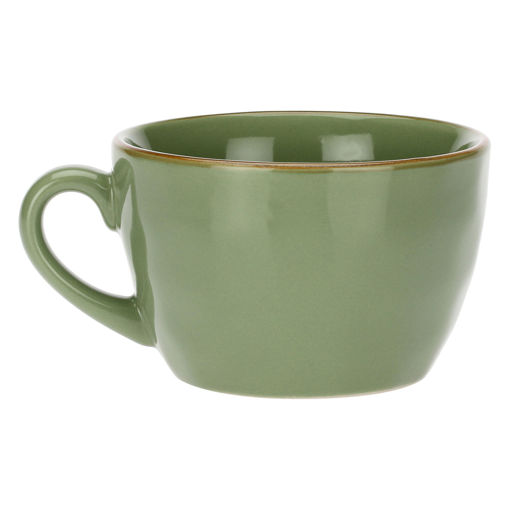 Кухоль для чаю Rose&Tulipani Milano CONCERTO VERDE OLIVA, керамограніт, олива, 420 мл