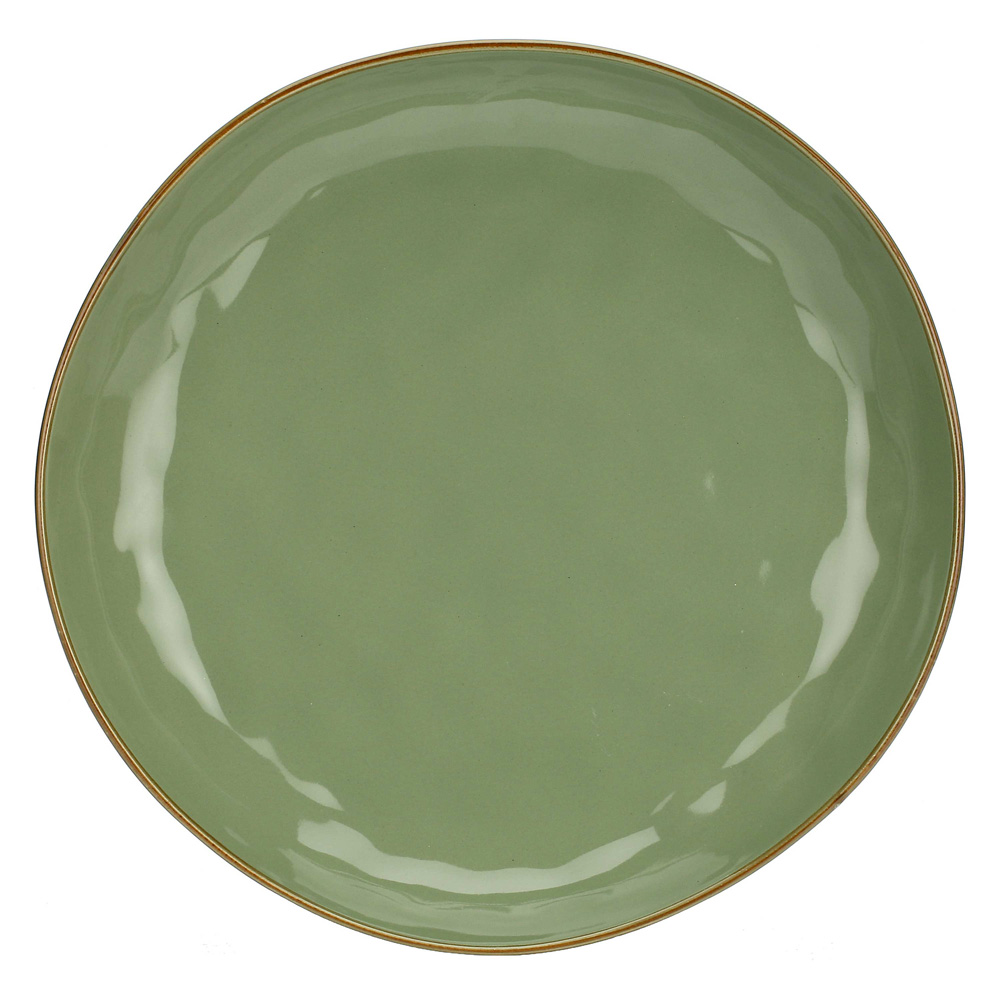 Блюдо сервірувальне кругле Rose&Tulipani Milano CONCERTO VERDE OLIVA, керамограніт, олива, діам. 30 см
