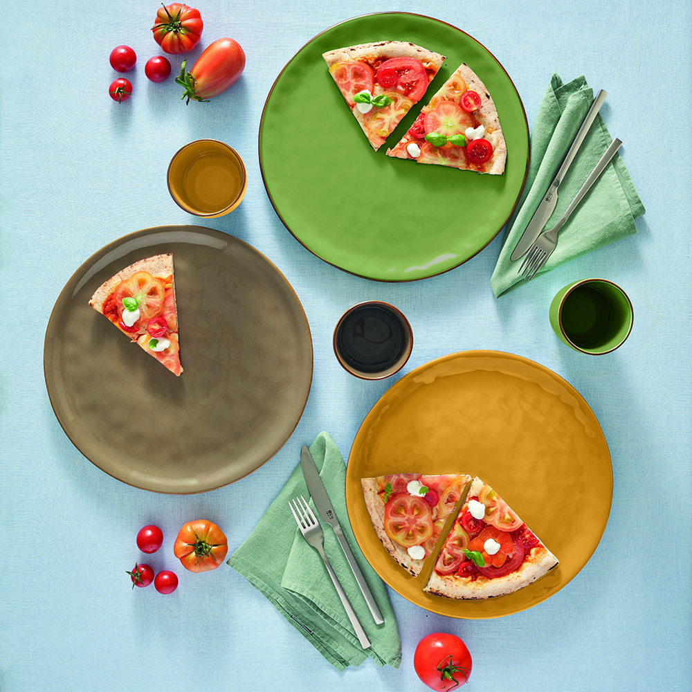 Блюдо сервірувальне кругле Rose&Tulipani Milano CONCERTO VERDE OLIVA, керамограніт, олива, діам. 30 см