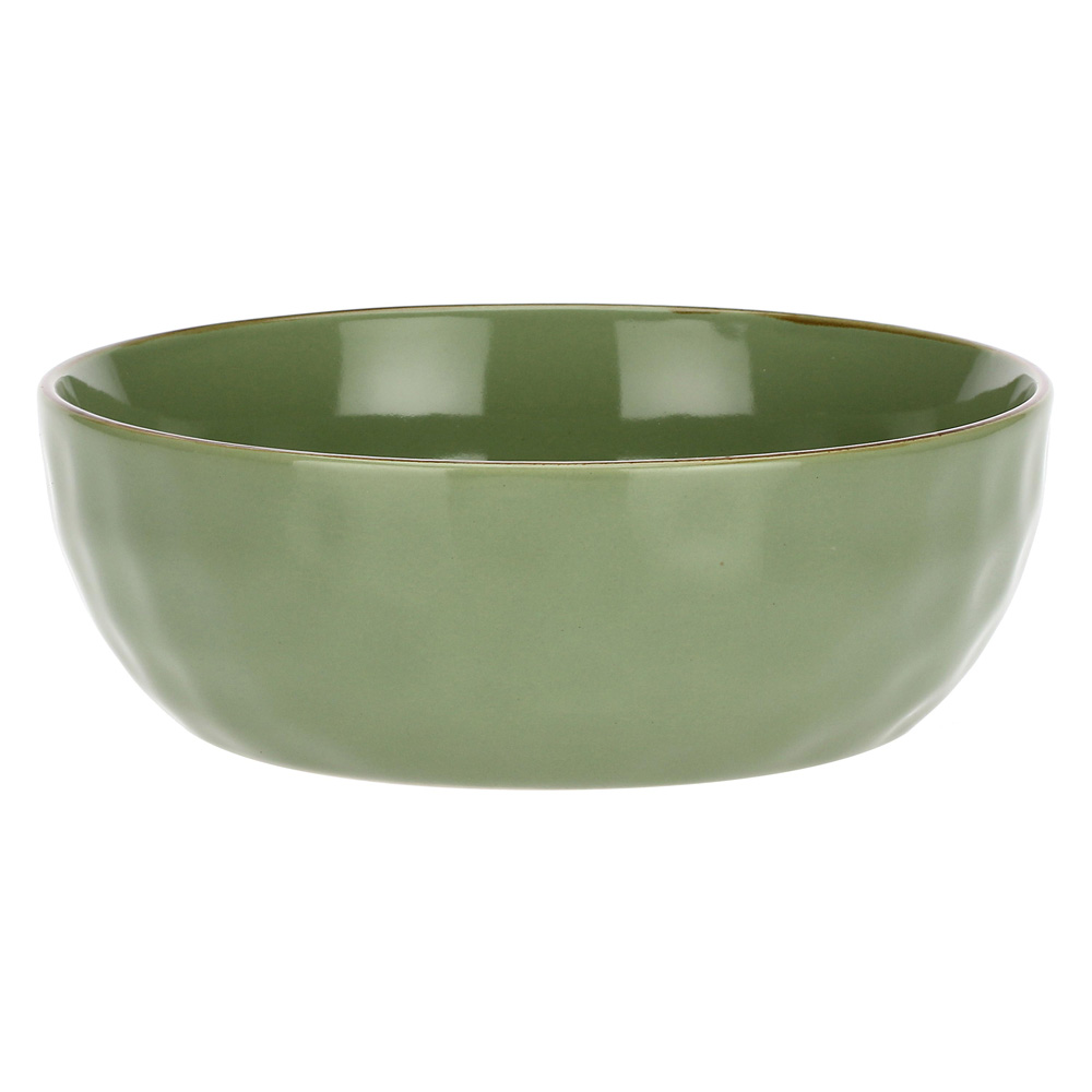 Миска для салату Rose&Tulipani Milano CONCERTO VERDE OLIVA, керамограніт, олива, діам. 20 см