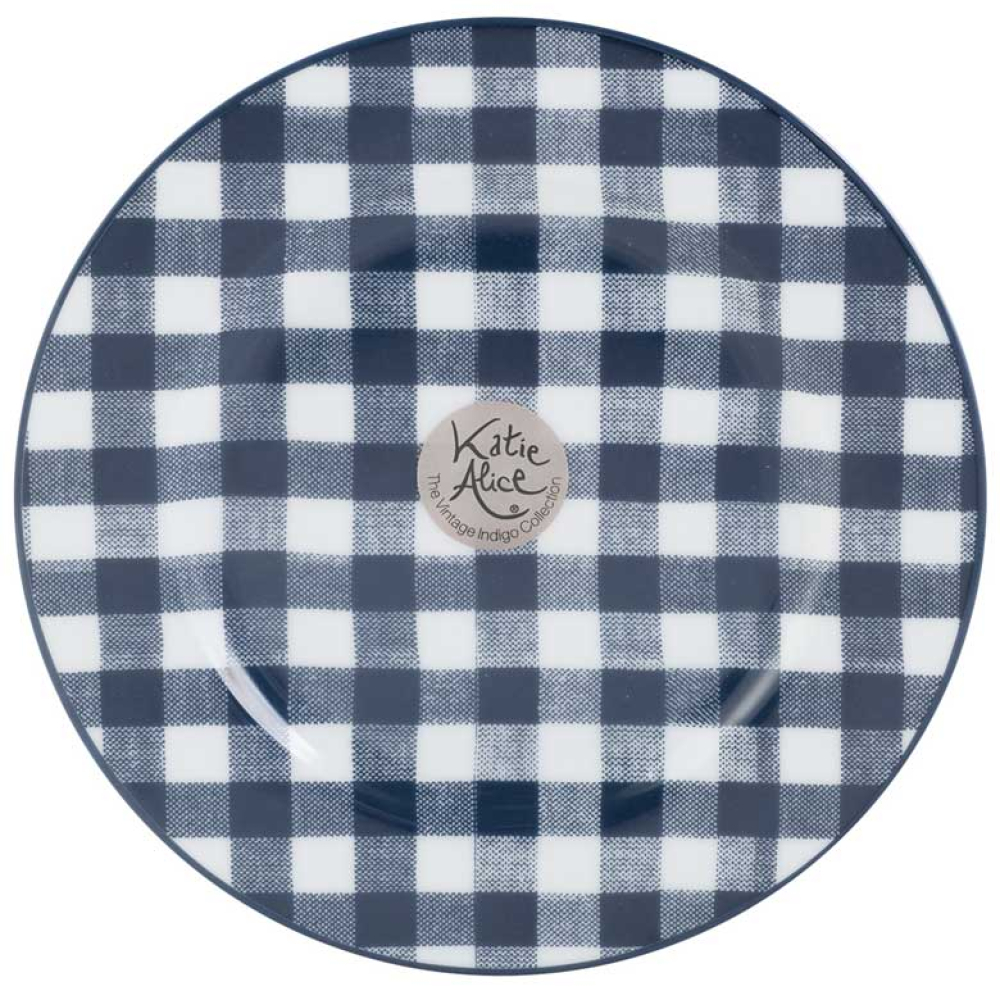 Тарілка десертна Katie Alice VINTAGE INDIGO Gingham, порцеляна, діам. 19 см