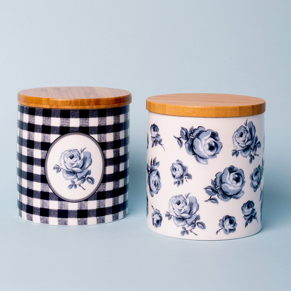 Банка для хранения Katie Alice VINTAGE INDIGO Gingham, фарфор, 1000 мл