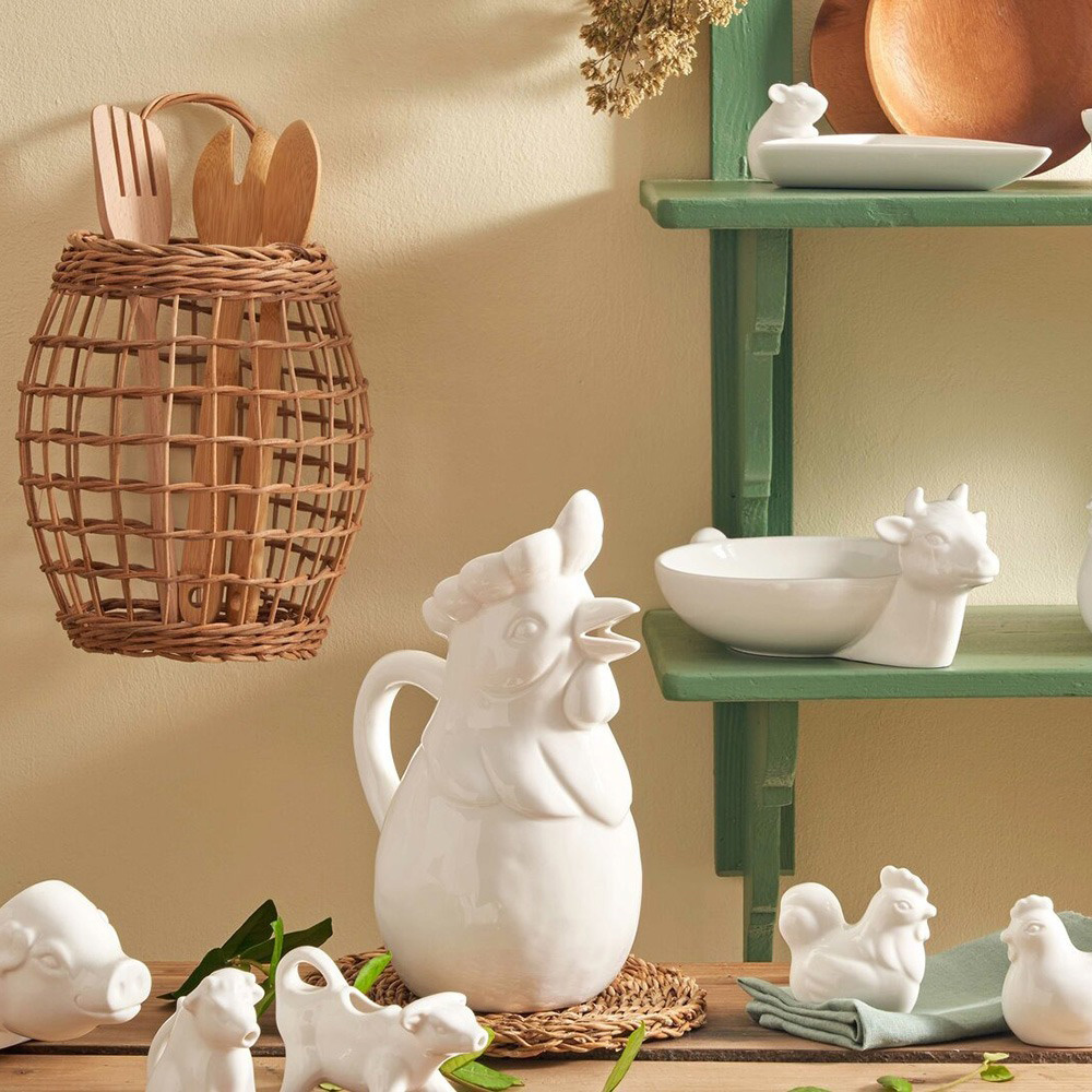 Тарілка для моцарелли La Porcellana Bianca FATTORIA, "корова" порцеляна, 27 х 18 х 11 см