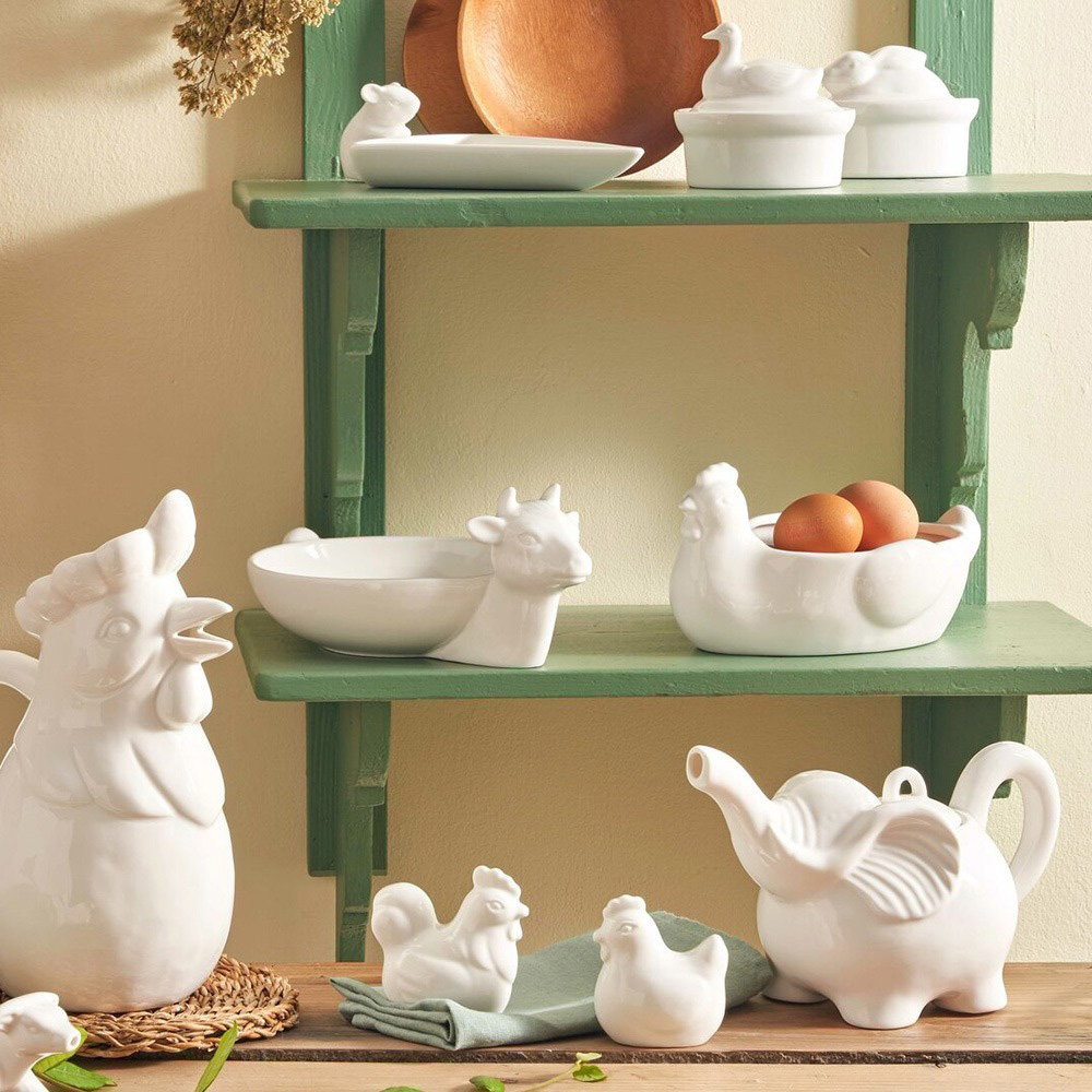 Тарілка для моцарелли La Porcellana Bianca FATTORIA, "корова" порцеляна, 27 х 18 х 11 см