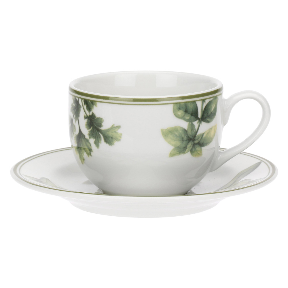 Чашка для капучино с блюдцем La Porcellana Bianca COLTIVIA, фарфор, 220 мл