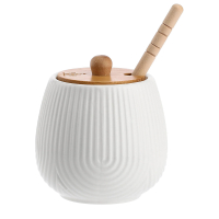 Емкость для меда La Porcellana Bianca INTAVOLA Stripes с ложкой для меда, фарфор, 250 мл