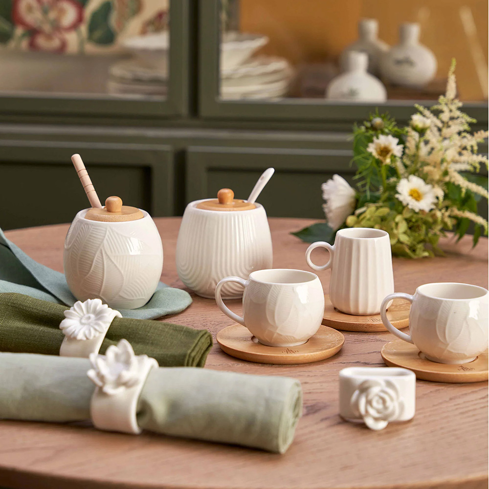 Емкость для меда La Porcellana Bianca INTAVOLA Stripes с ложкой для меда, фарфор, 250 мл