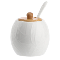 Сахарница La Porcellana Bianca INTAVOLA Leaves с ложкой, фарфор, 250 мл