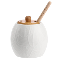 Емкость для меда La Porcellana Bianca INTAVOLA Leaves с ложкой для меда, фарфор, 250 мл