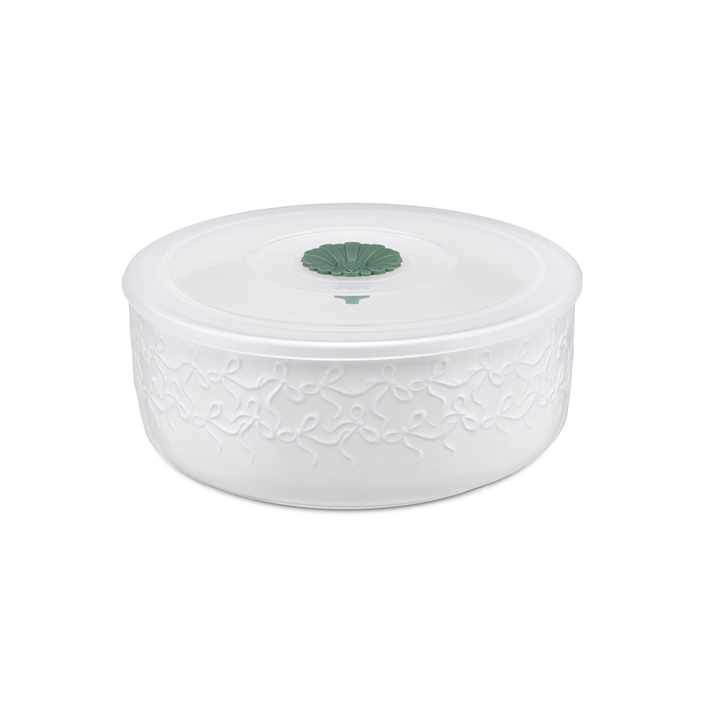 Миска с силиконовой крышкой La Porcellana Bianca INTAVOLA Bows, фарфор, диам. 15 см